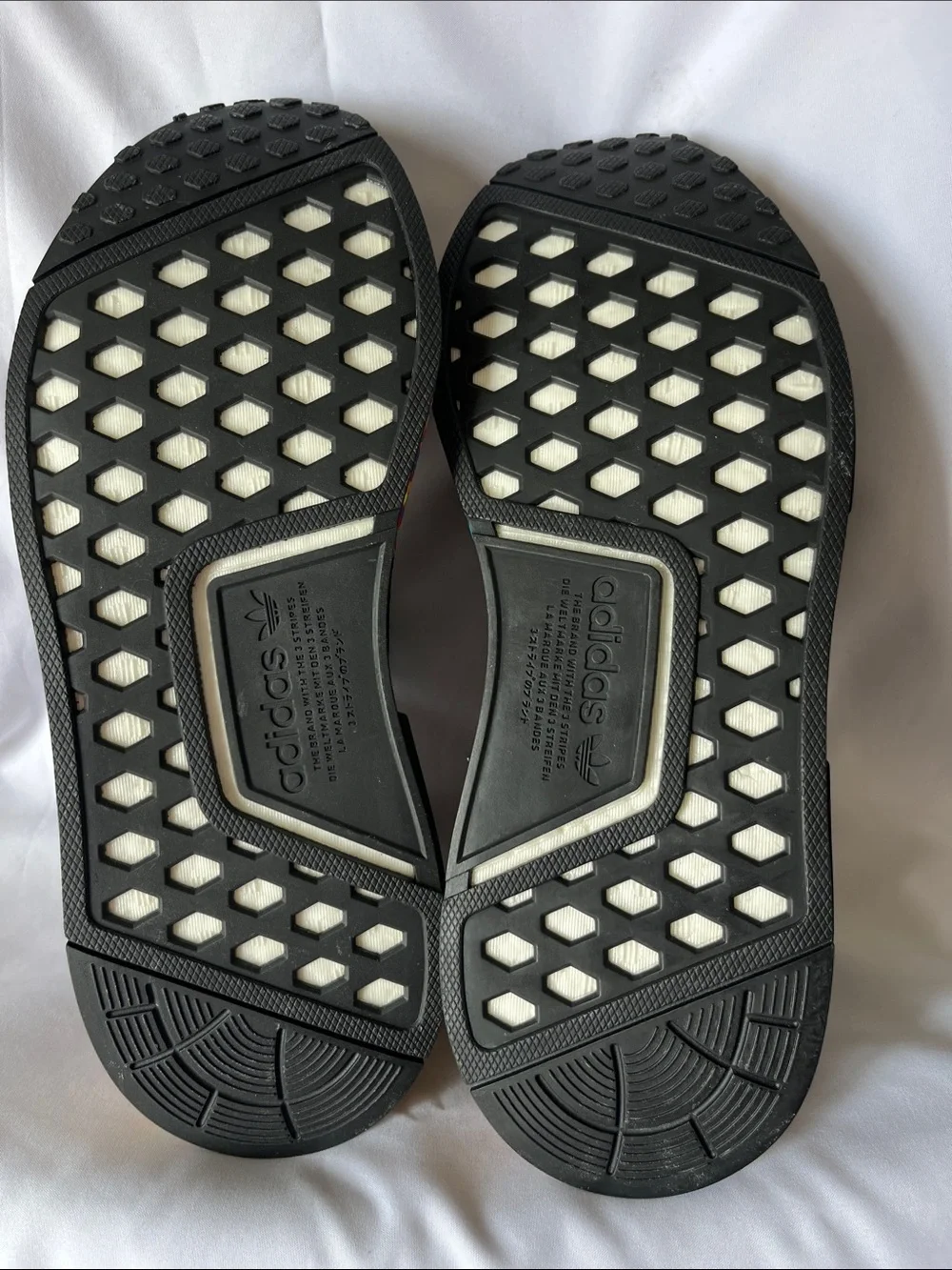adidas Kids Black Sneakers with Rainbow Sole Accent